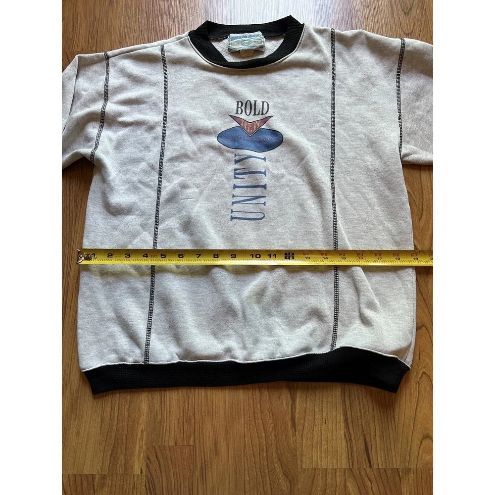 Vintage Bugle Boy 80s 90s Sz M New Bold Unity Pullover Sweater Sweatshirt Preppy